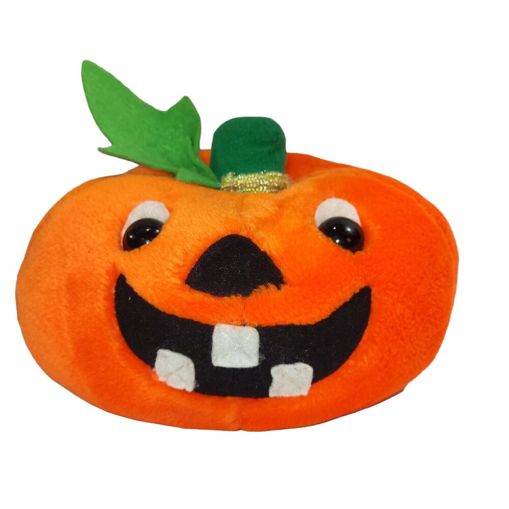 Vintage America Wego Plush Pumpkin Stuffed Halloween Jack-O-Lantern 7" - Picture 2 of 11